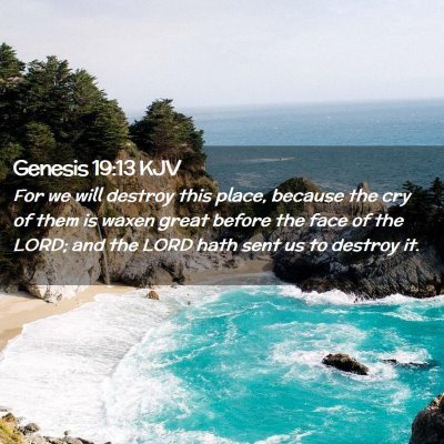 Picture 02 - Genesis 19:13 KJV - For we will destroy this place, because the cry - Bible Verse Picture