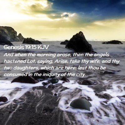 Picture 02 - Genesis 19:15 KJV - And when the morning arose, then the angels - Bible Verse Picture