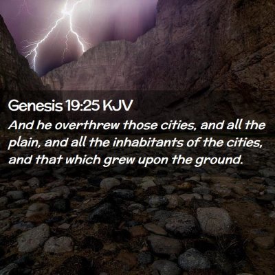 Picture 02 - Genesis 19:25 KJV - And he overthrew those cities, and all the plain, - Bible Verse Picture