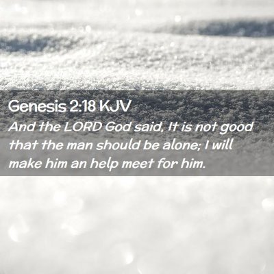 Picture 02 - Genesis 2:18 KJV - And the LORD God said, It is not good that the - Bible Verse Picture