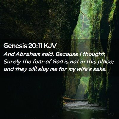 Picture 02 - Genesis 20:11 KJV - And Abraham said, Because I thought, Surely the - Bible Verse Picture