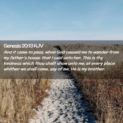 Picture 02 - Genesis 20:13 KJV - And it came to pass, when God caused me to wander - Bible Verse Picture
