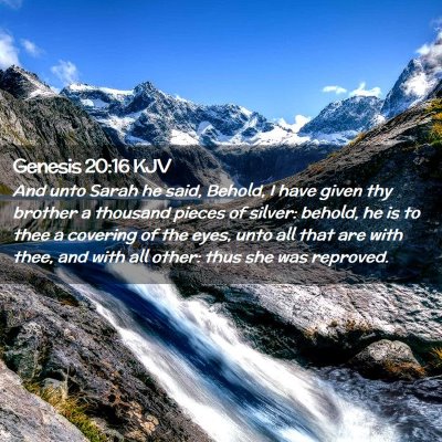 Picture 02 - Genesis 20:16 KJV - And unto Sarah he said, Behold, I have given thy - Bible Verse Picture