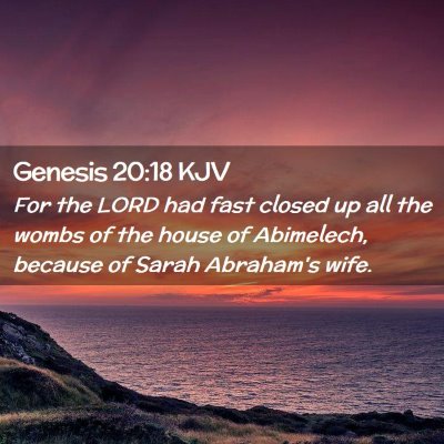 Picture 02 - Genesis 20:18 KJV - For the LORD had fast closed up all the wombs of - Bible Verse Picture