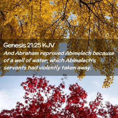 Picture 02 - Genesis 21:25 KJV - And Abraham reproved Abimelech because of a well - Bible Verse Picture