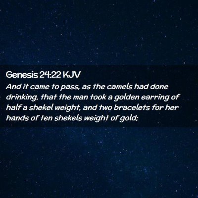 Picture 02 - Genesis 24:22 KJV - And it came to pass, as the camels had done - Bible Verse Picture