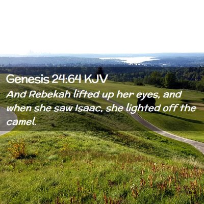 Picture 02 - Genesis 24:64 KJV - And Rebekah lifted up her eyes, and when she saw - Bible Verse Picture