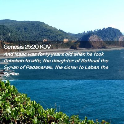 Picture 02 - Genesis 25:20 KJV - And Isaac was forty years old when he took - Bible Verse Picture