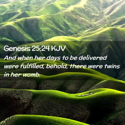 Picture 02 - Genesis 25:24 KJV - And when her days to be delivered were fulfilled, - Bible Verse Picture