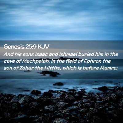 Picture 02 - Genesis 25:9 KJV - And his sons Isaac and Ishmael buried him in the - Bible Verse Picture