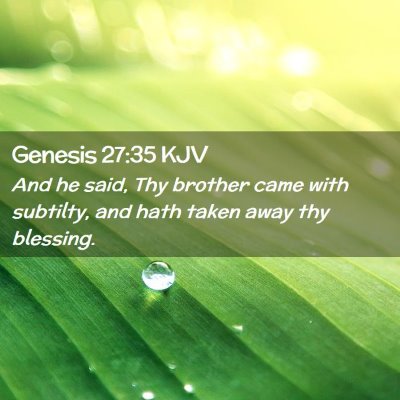 Picture 02 - Genesis 27:35 KJV - And he said, Thy brother came with subtilty, and - Bible Verse Picture