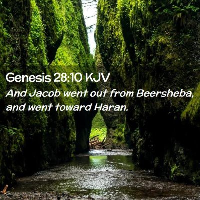 Picture 02 - Genesis 28:10 KJV - And Jacob went out from Beersheba, and went - Bible Verse Picture