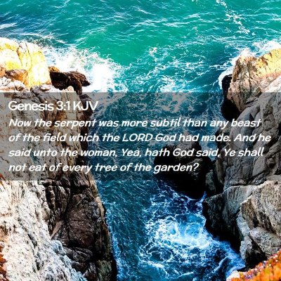 Picture 02 - Genesis 3:1 KJV - Now the serpent was more subtil than any beast of - Bible Verse Picture