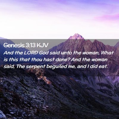Picture 02 - Genesis 3:13 KJV - And the LORD God said unto the woman, What is - Bible Verse Picture