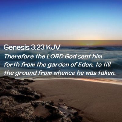 Picture 02 - Genesis 3:23 KJV - Therefore the LORD God sent him forth from the - Bible Verse Picture