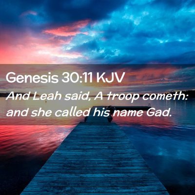 Picture 02 - Genesis 30:11 KJV - And Leah said, A troop cometh: and she called his - Bible Verse Picture