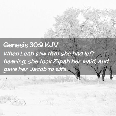 Picture 02 - Genesis 30:9 KJV - When Leah saw that she had left bearing, she took - Bible Verse Picture