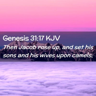 Picture 02 - Genesis 31:17 KJV - Then Jacob rose up, and set his sons and his - Bible Verse Picture