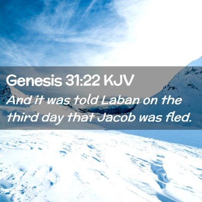 Picture 02 - Genesis 31:22 KJV - And it was told Laban on the third day that Jacob - Bible Verse Picture