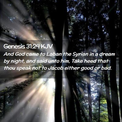 Picture 02 - Genesis 31:24 KJV - And God came to Laban the Syrian in a dream by - Bible Verse Picture