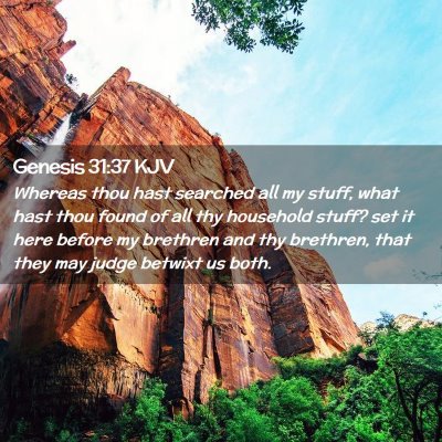 Picture 02 - Genesis 31:37 KJV - Whereas thou hast searched all my stuff, what - Bible Verse Picture