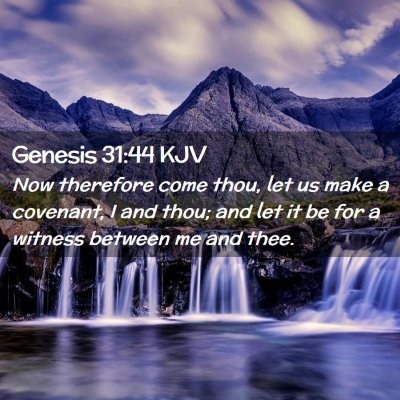Picture 02 - Genesis 31:44 KJV - Now therefore come thou, let us make a covenant, - Bible Verse Picture