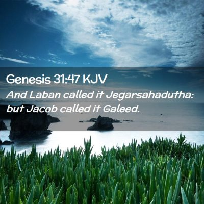 Picture 02 - Genesis 31:47 KJV - And Laban called it Jegarsahadutha: but Jacob - Bible Verse Picture