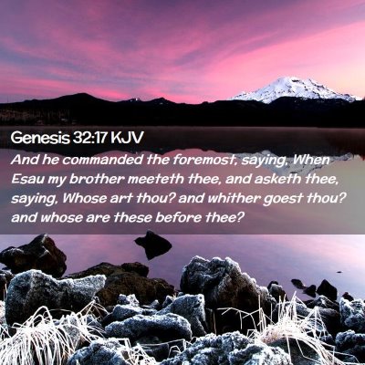 Picture 02 - Genesis 32:17 KJV - And he commanded the foremost, saying, When Esau - Bible Verse Picture