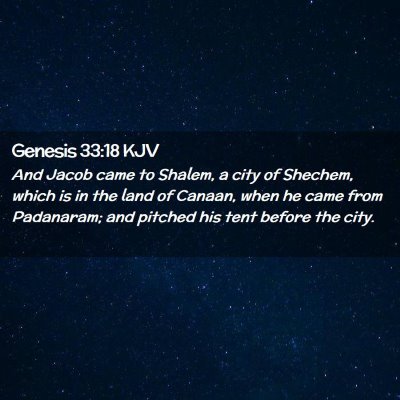 Picture 02 - Genesis 33:18 KJV - And Jacob came to Shalem, a city of Shechem, - Bible Verse Picture