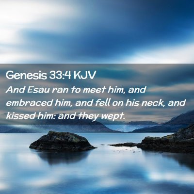 Picture 02 - Genesis 33:4 KJV - And Esau ran to meet him, and embraced him, and - Bible Verse Picture