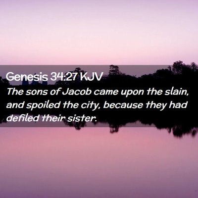 Picture 02 - Genesis 34:27 KJV - The sons of Jacob came upon the slain, and - Bible Verse Picture