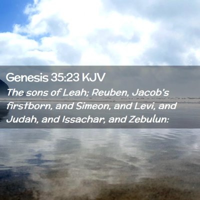 Picture 02 - Genesis 35:23 KJV - The sons of Leah; Reuben, Jacob's firstborn, and - Bible Verse Picture