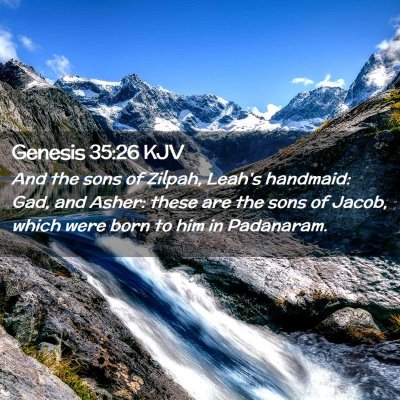 Picture 02 - Genesis 35:26 KJV - And the sons of Zilpah, Leah's handmaid: Gad, and - Bible Verse Picture