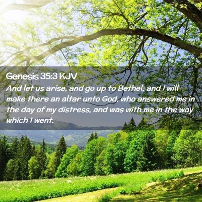 Picture 02 - Genesis 35:3 KJV - And let us arise, and go up to Bethel; and I will - Bible Verse Picture