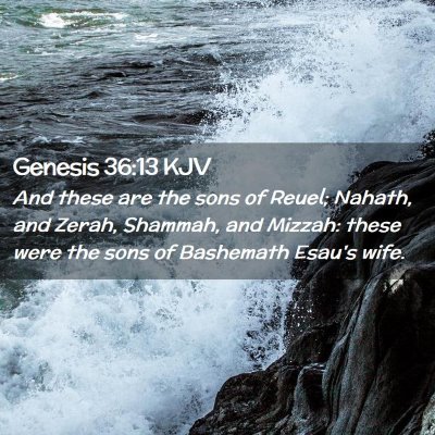 Picture 02 - Genesis 36:13 KJV - And these are the sons of Reuel; Nahath, and - Bible Verse Picture
