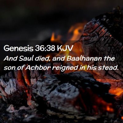 Picture 02 - Genesis 36:38 KJV - And Saul died, and Baalhanan the son of Achbor - Bible Verse Picture