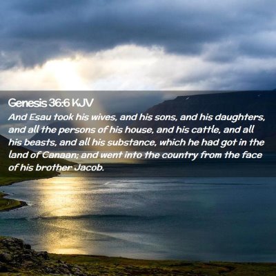 Picture 02 - Genesis 36:6 KJV - And Esau took his wives, and his sons, and his - Bible Verse Picture