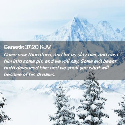 Picture 02 - Genesis 37:20 KJV - Come now therefore, and let us slay him, and cast - Bible Verse Picture