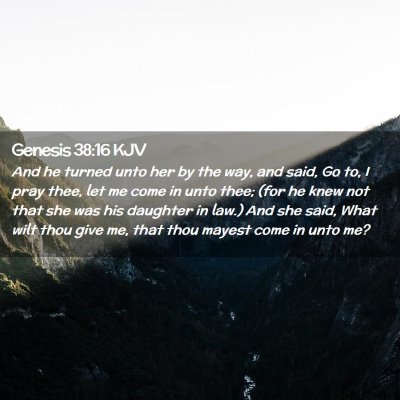 Picture 02 - Genesis 38:16 KJV - And he turned unto her by the way, and said, Go - Bible Verse Picture