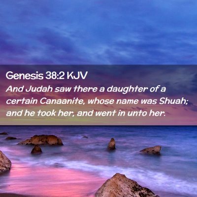 Picture 02 - Genesis 38:2 KJV - And Judah saw there a daughter of a certain - Bible Verse Picture