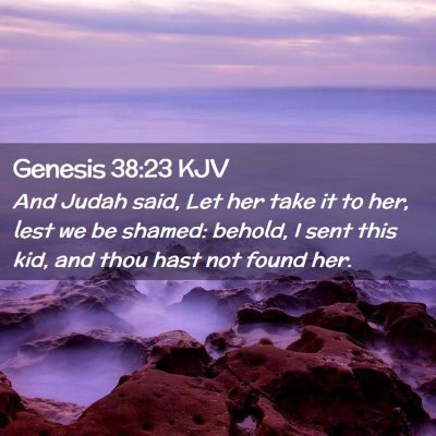 Picture 02 - Genesis 38:23 KJV - And Judah said, Let her take it to her, lest we - Bible Verse Picture