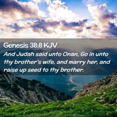 Picture 02 - Genesis 38:8 KJV - And Judah said unto Onan, Go in unto thy - Bible Verse Picture