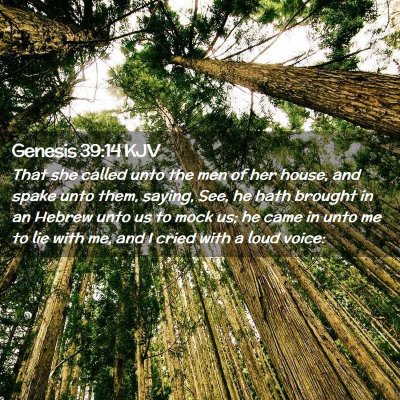 Picture 02 - Genesis 39:14 KJV - That she called unto the men of her house, and - Bible Verse Picture