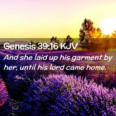Picture 02 - Genesis 39:16 KJV - And she laid up his garment by her, until his - Bible Verse Picture