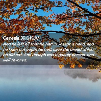 Picture 02 - Genesis 39:6 KJV - And he left all that he had in Joseph's hand; and - Bible Verse Picture