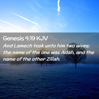 Picture 02 - Genesis 4:19 KJV - And Lamech took unto him two wives: the name of - Bible Verse Picture