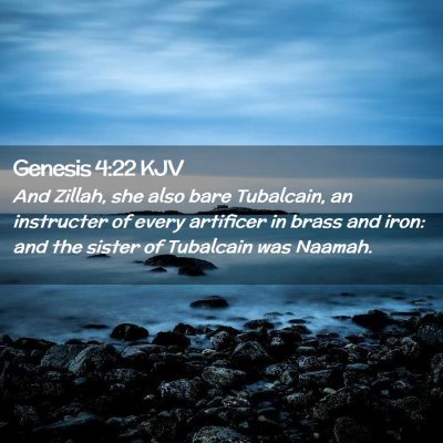 Picture 02 - Genesis 4:22 KJV - And Zillah, she also bare Tubalcain, an - Bible Verse Picture