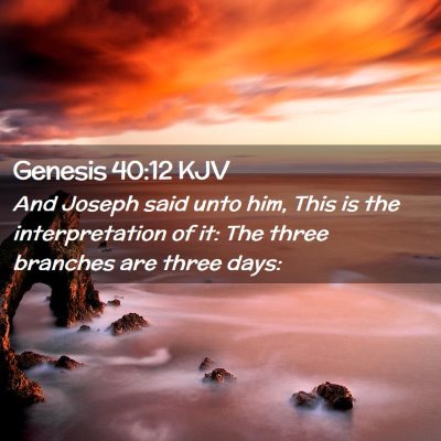 Picture 02 - Genesis 40:12 KJV - And Joseph said unto him, This is the - Bible Verse Picture