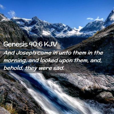 Picture 02 - Genesis 40:6 KJV - And Joseph came in unto them in the morning, and - Bible Verse Picture