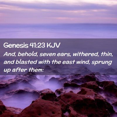 Picture 02 - Genesis 41:23 KJV - And, behold, seven ears, withered, thin, and - Bible Verse Picture